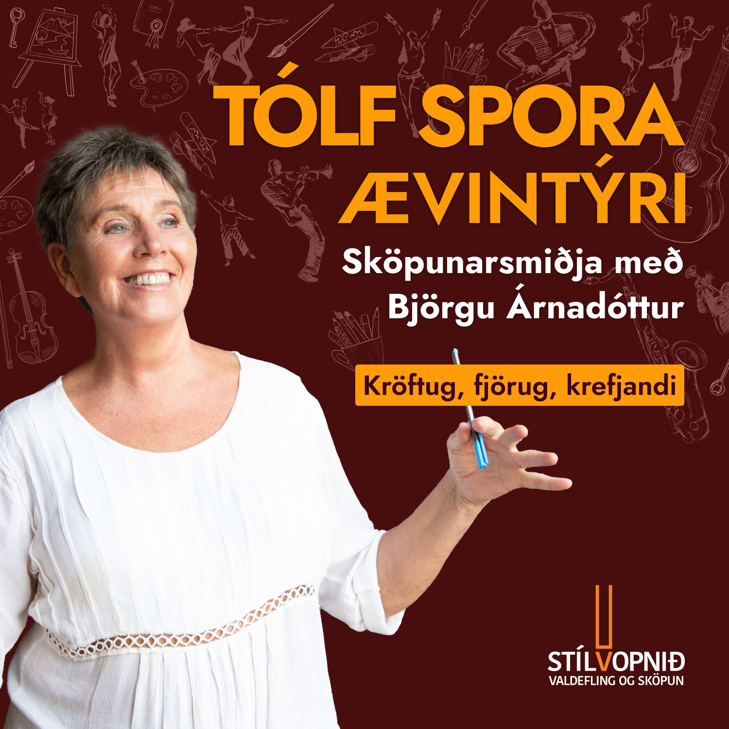Tolf-spora-aevintyri-Facebook-Ad Tólf spora ævintýri-sköpunarsmiðja 5.-7. mars 2027 - Image 1